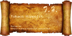 Tukacs Hippolit névjegykártya